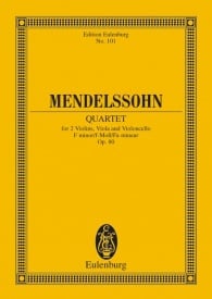 Mendelssohn: String Quartet F minor Opus 80 (Study Score) published by Eulenburg
